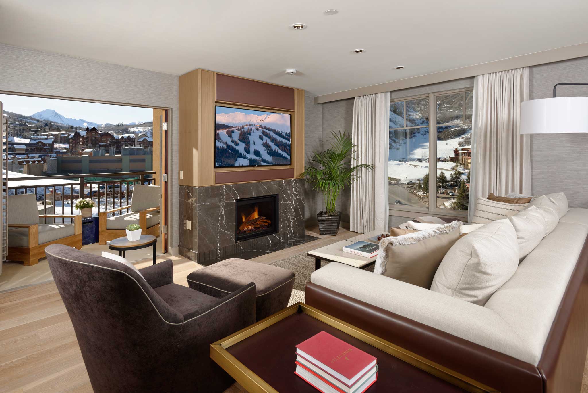 Viceroy Snowmass Penthouse Living Room and Balcony